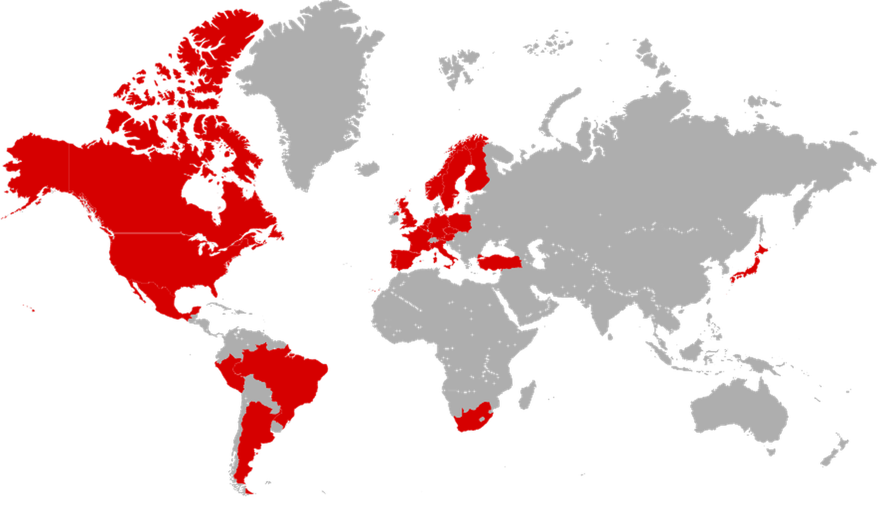 Mapa de proyectos internacionales de GIGA S.A.